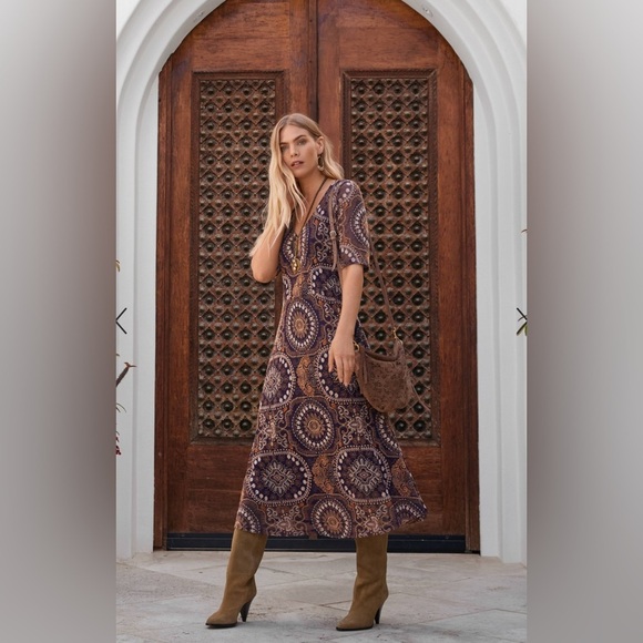 Johnny Was Dresses & Skirts - JOHNNY WAS LOVING IS EASY MESH EMBROIDERED MIDI DRESS